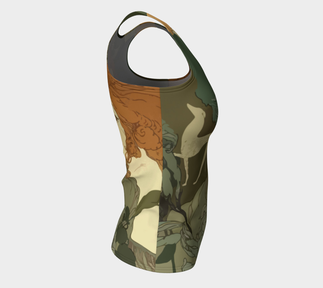 Art Nouveau lady Fitted Tank Top preview #8