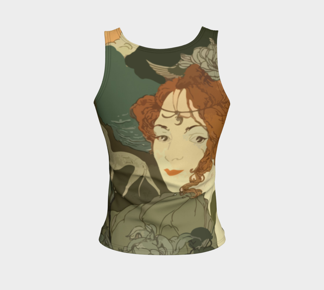 Art Nouveau lady Fitted Tank Top preview #2