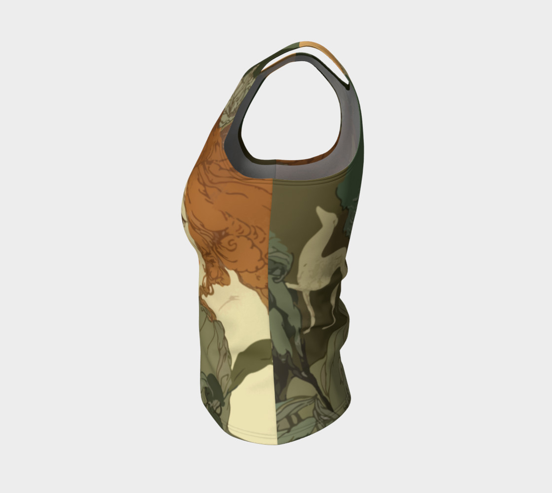 Art Nouveau lady Fitted Tank Top preview #3