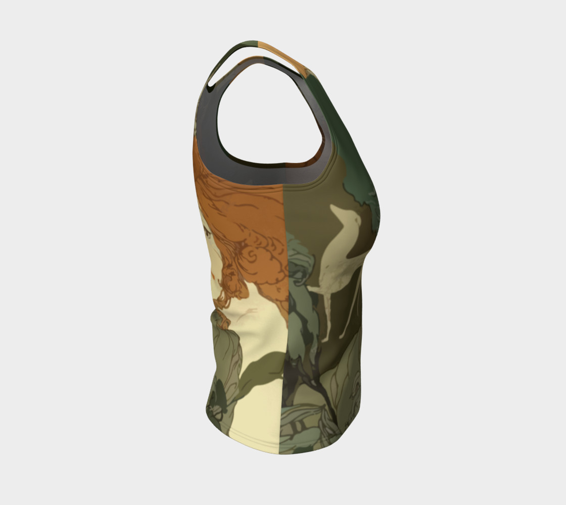 Art Nouveau lady Fitted Tank Top preview #4