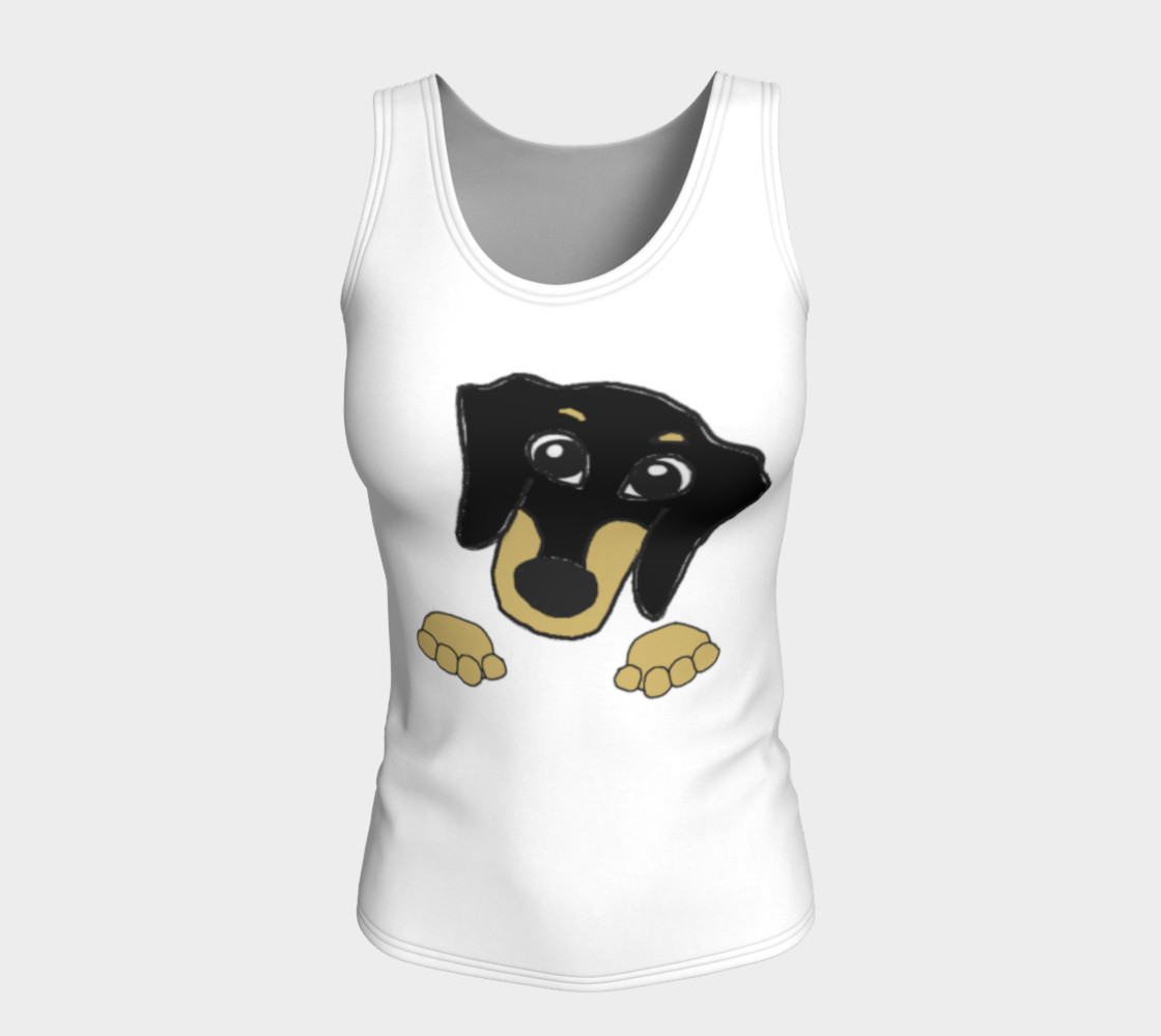 dachshund peeking black and tan preview #5