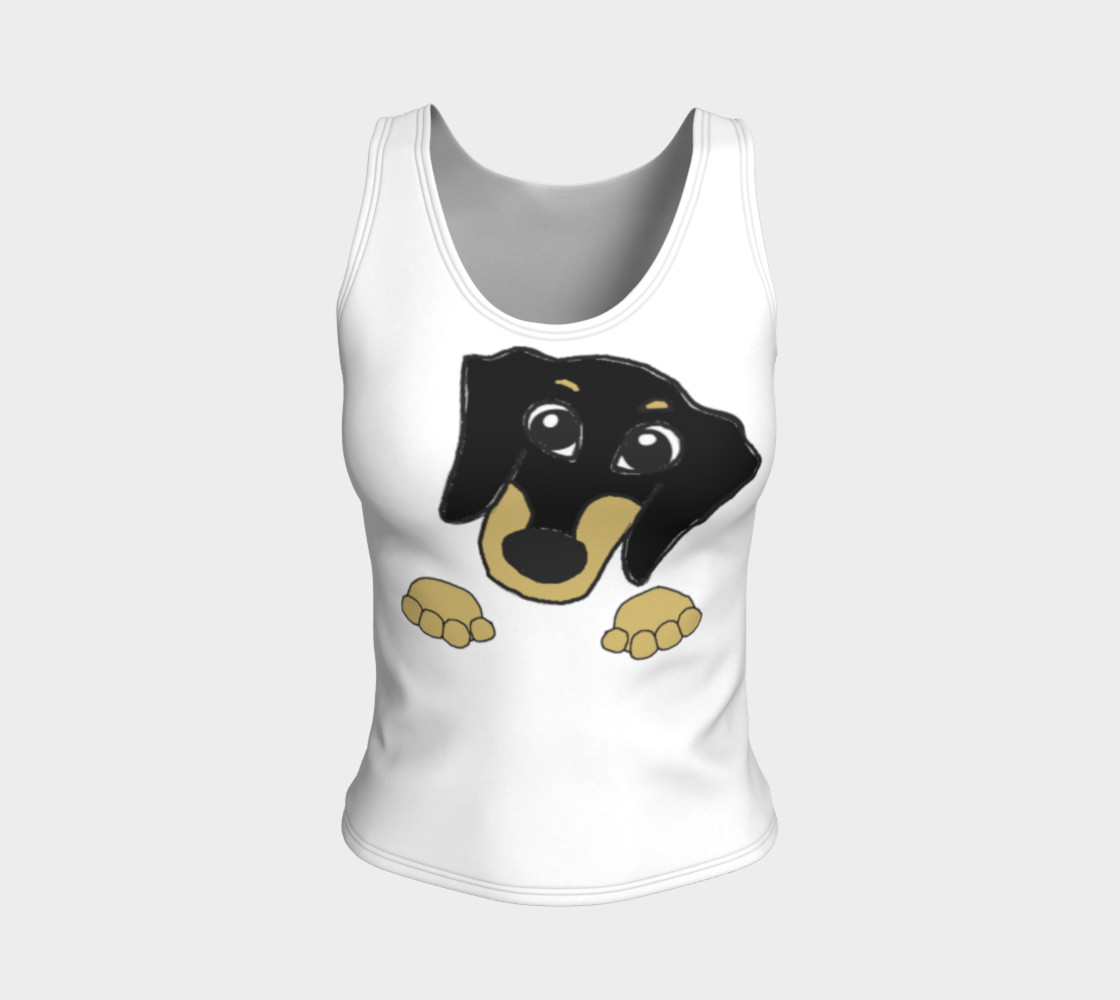 dachshund peeking black and tan preview #1