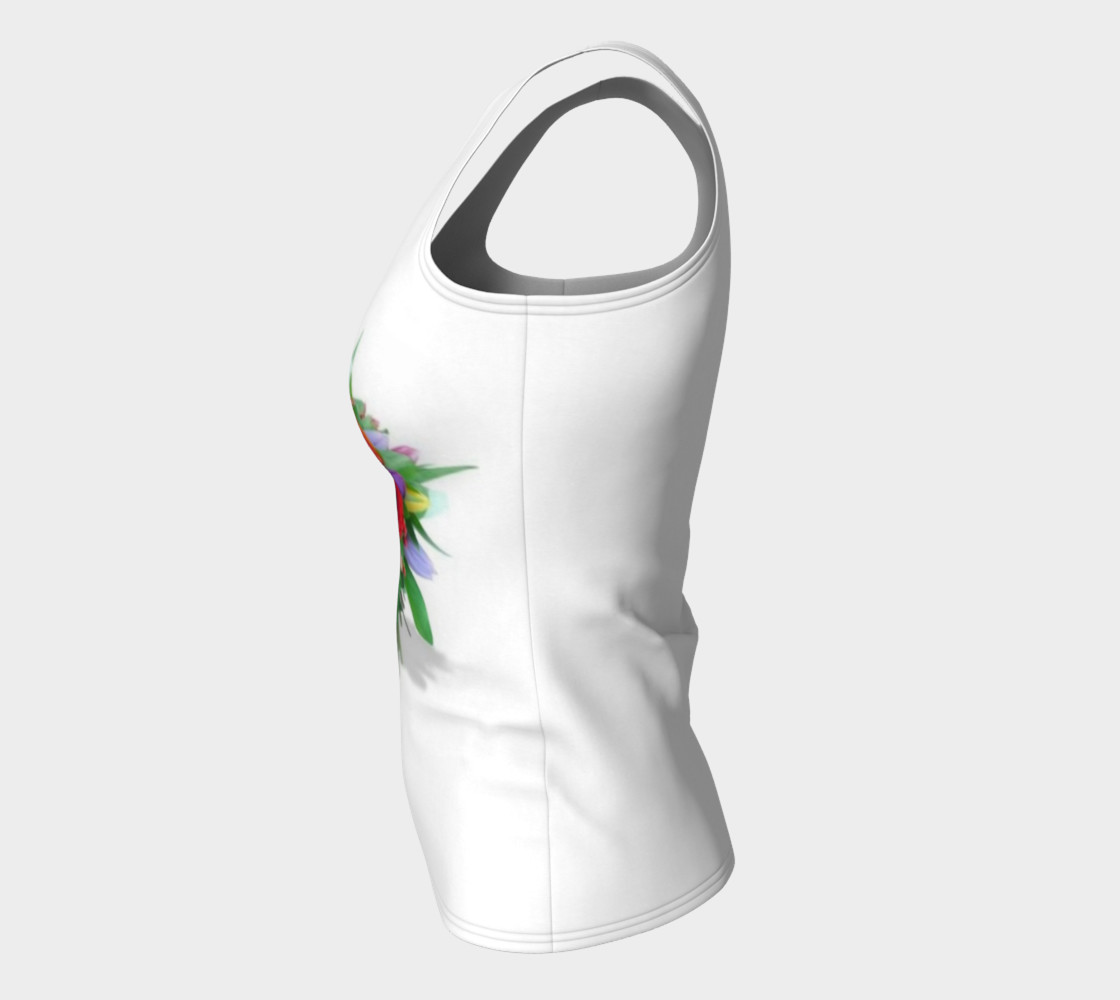 Flower Bouquet, long fitted tank top. preview #7