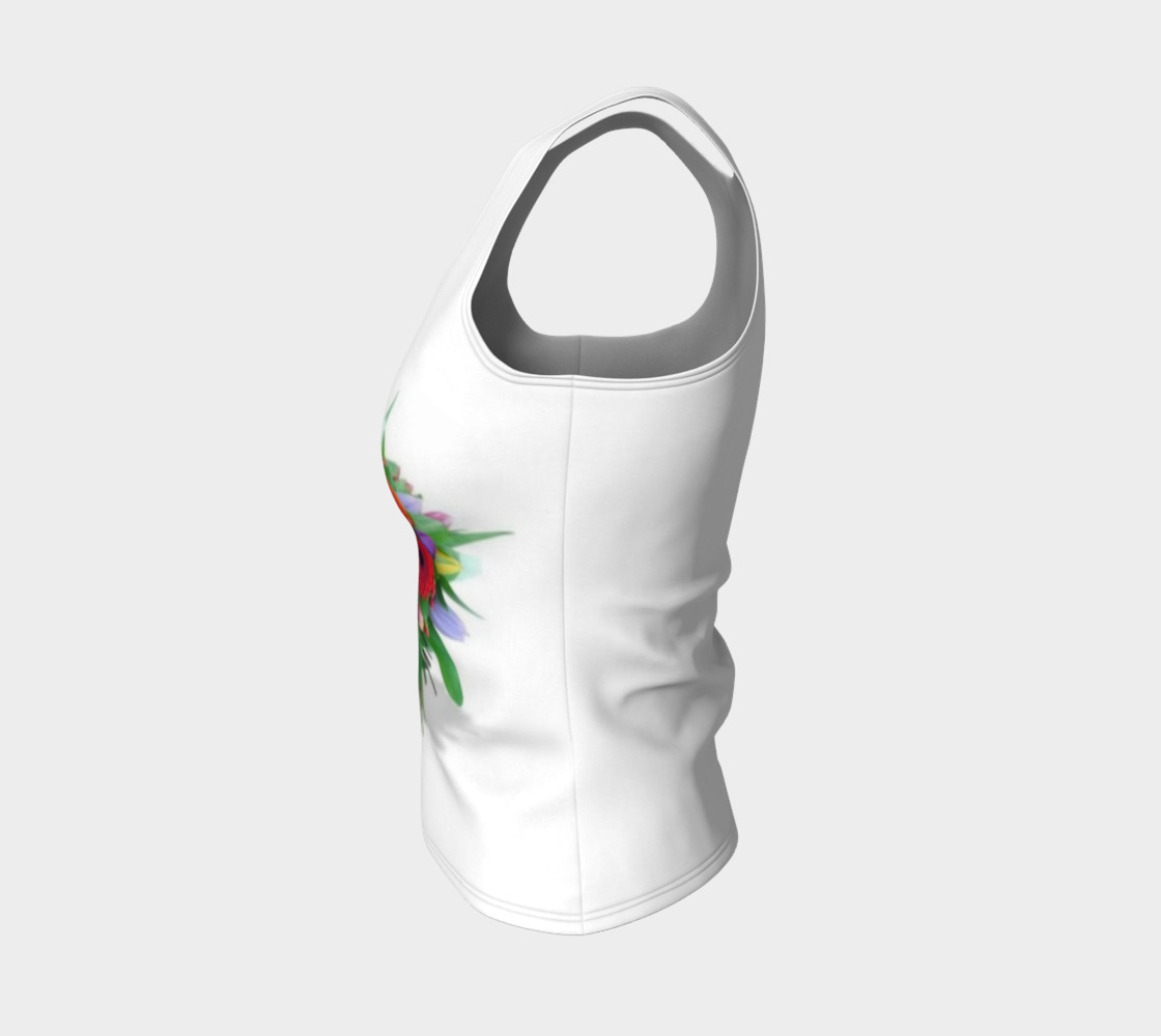 Flower Bouquet, long fitted tank top. preview #3