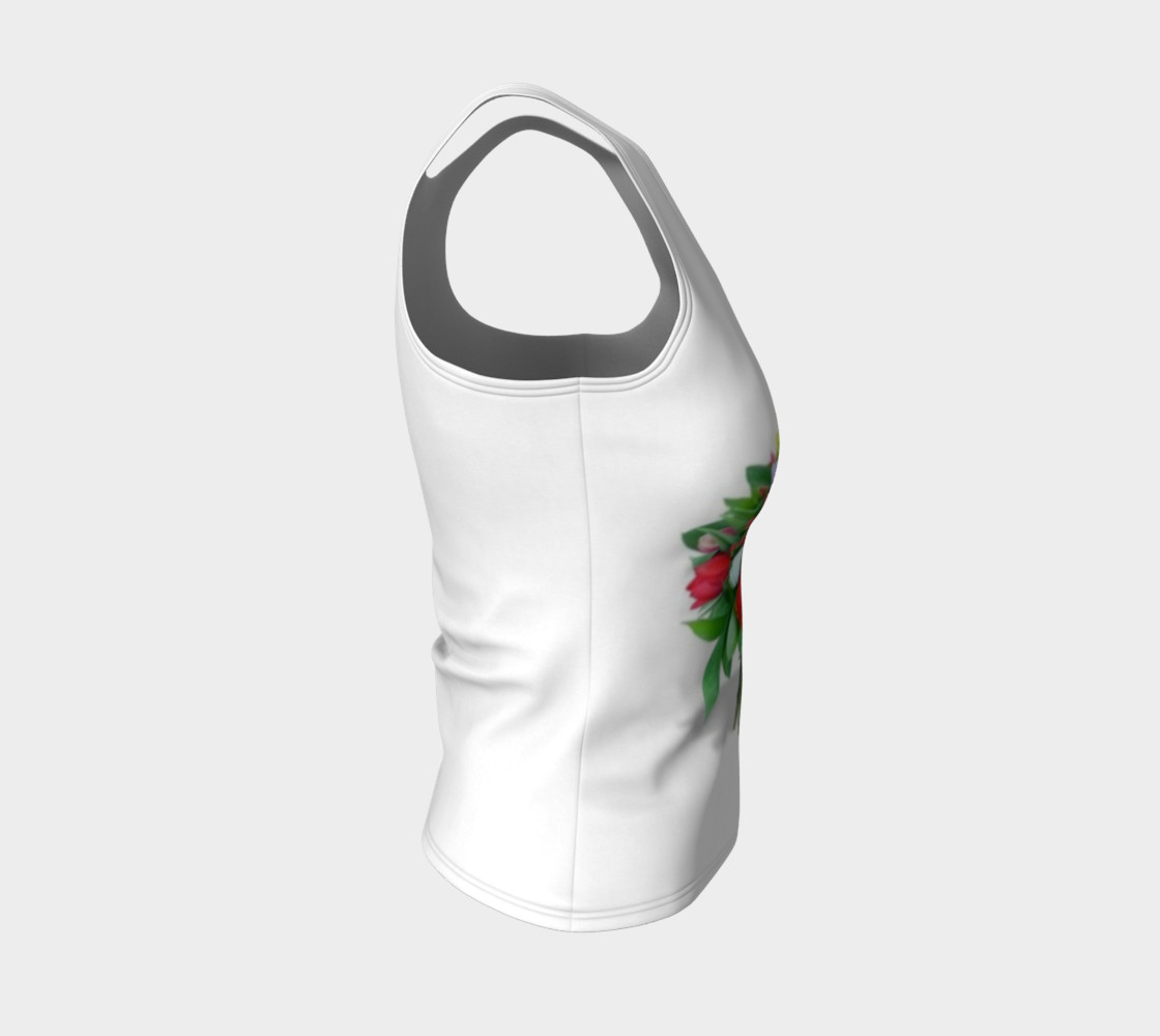 Flower Bouquet, long fitted tank top. preview #4