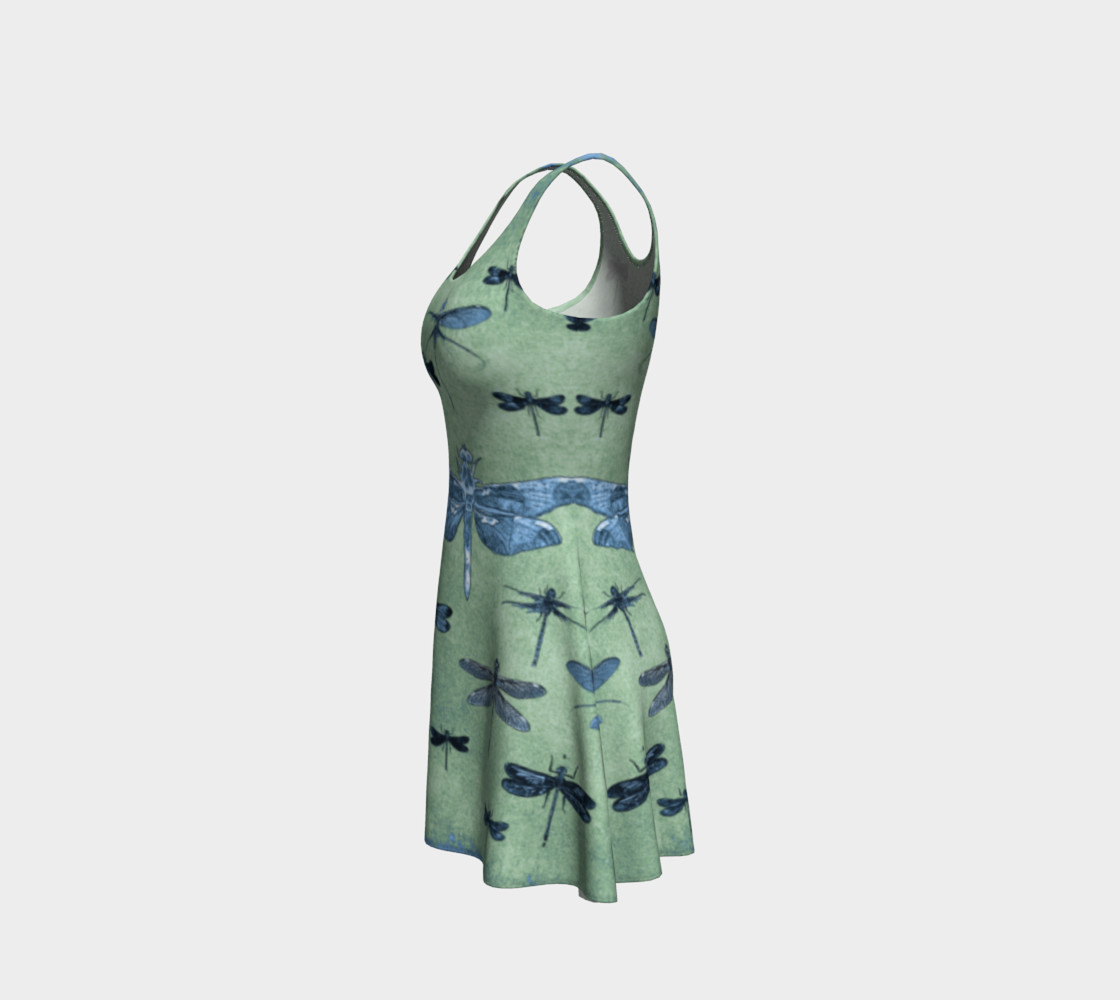 Dragonflies Blue on Green preview #2