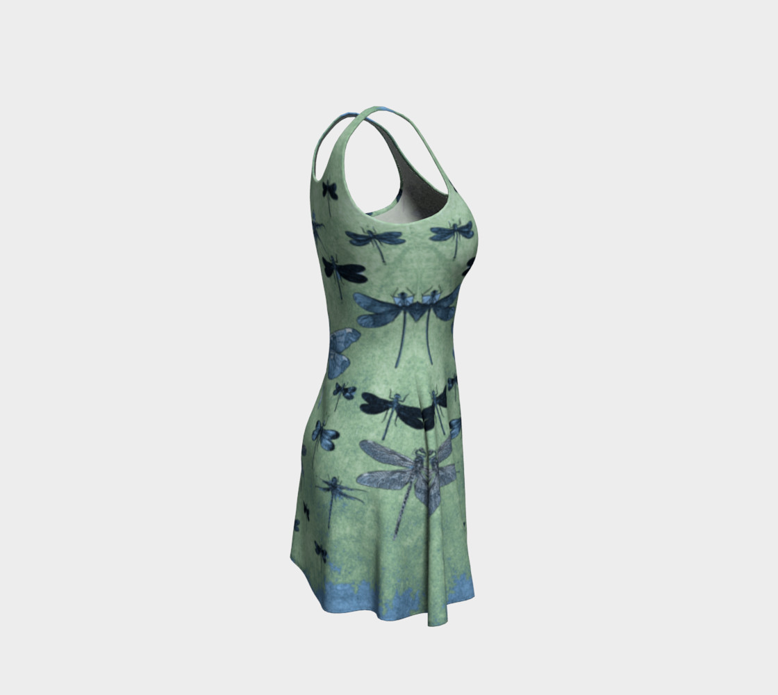 Dragonflies Blue on Green preview #4