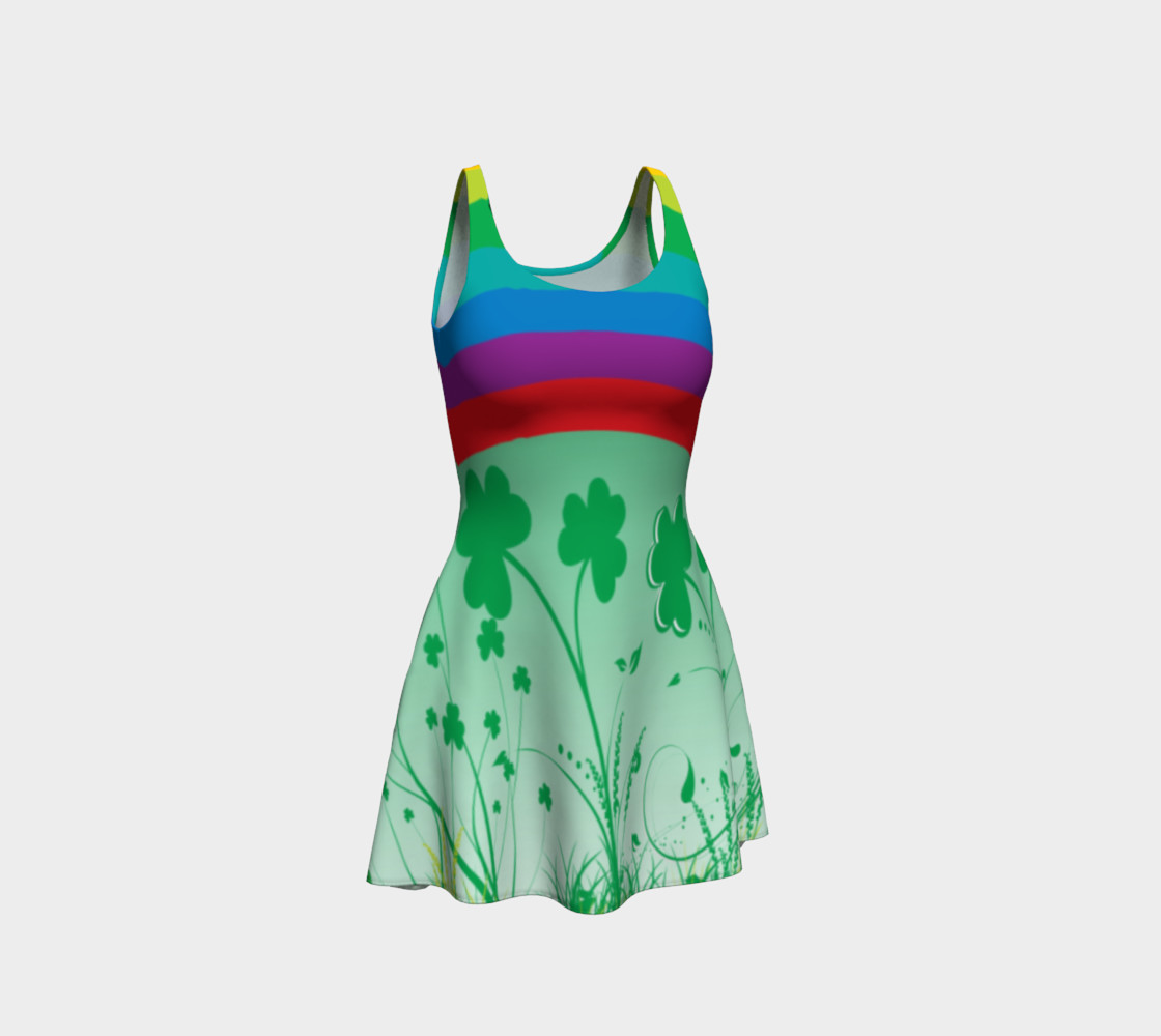 St. Patrick's day dress, Clover dress, shamrock dress, rainbow dress, lucky dress, Clover rainbow dress preview #1