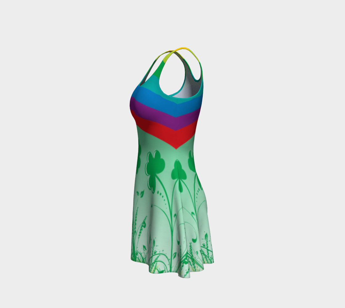 St. Patrick's day dress, Clover dress, shamrock dress, rainbow dress, lucky dress, Clover rainbow dress preview #2