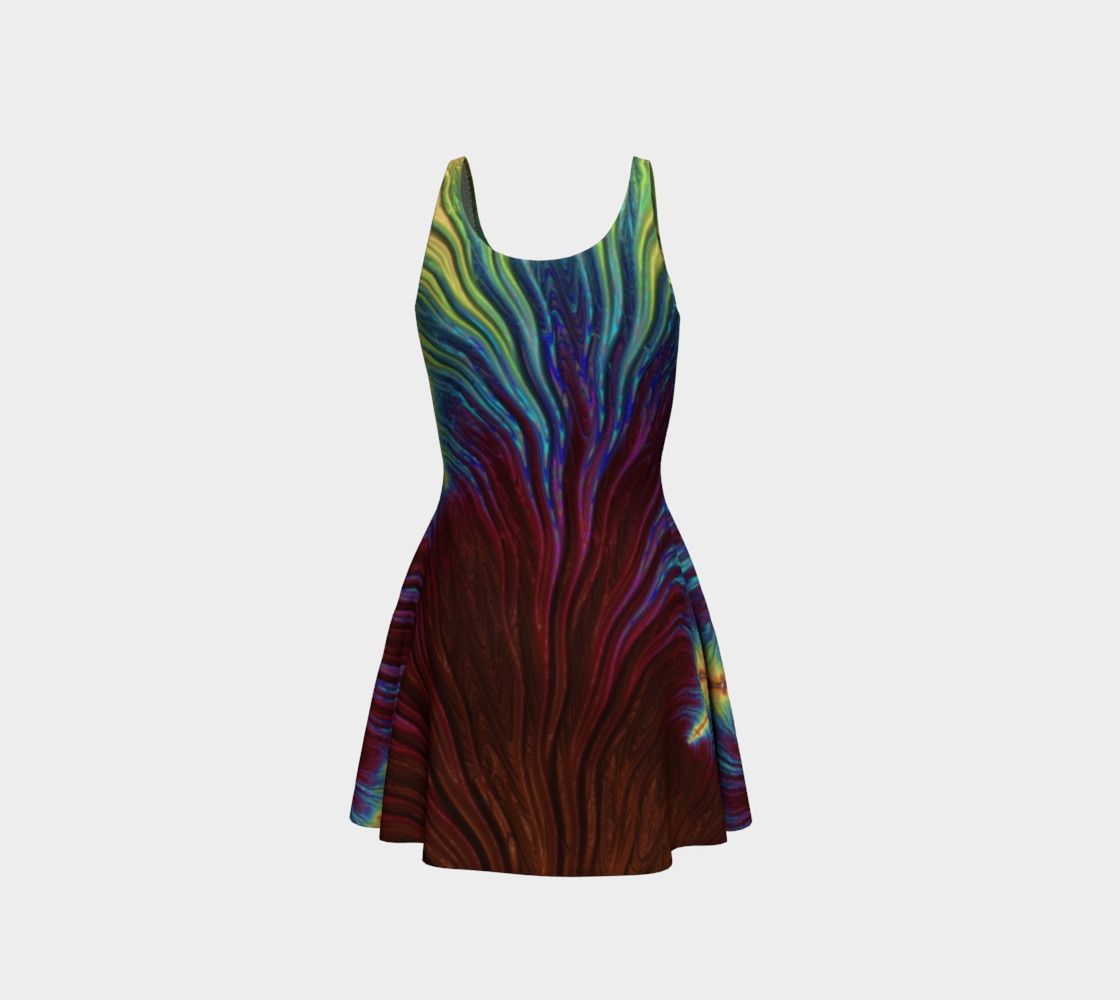 Rainbow Copper Fractal 19 Flare Dress preview #3