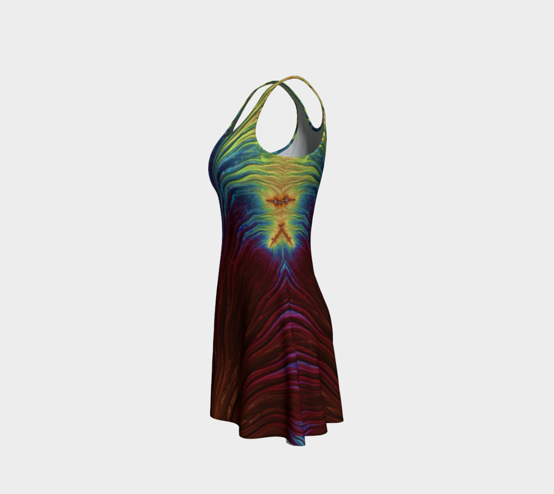 Rainbow Copper Fractal 19 Flare Dress preview #2