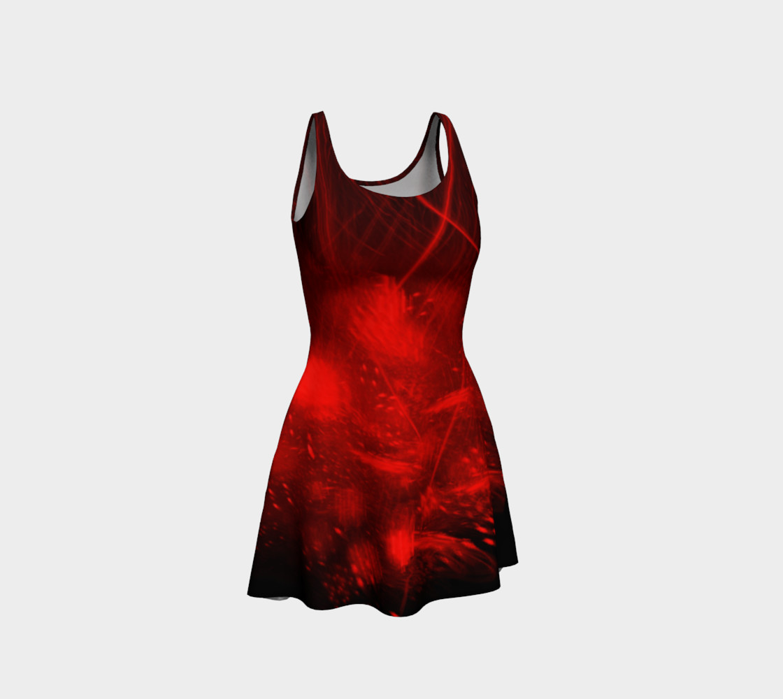 Red burst flare dress preview #1