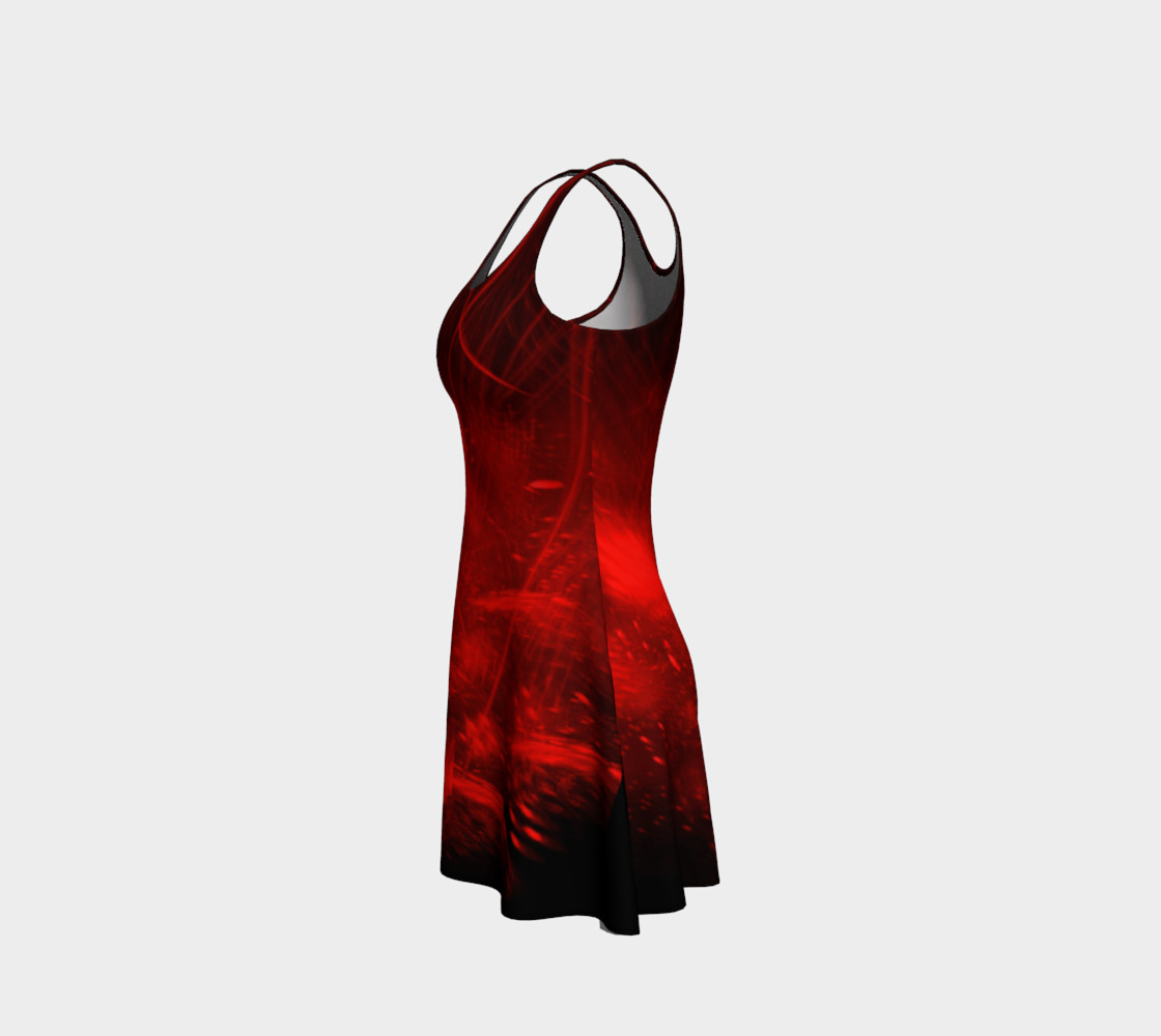 Red burst flare dress preview #2