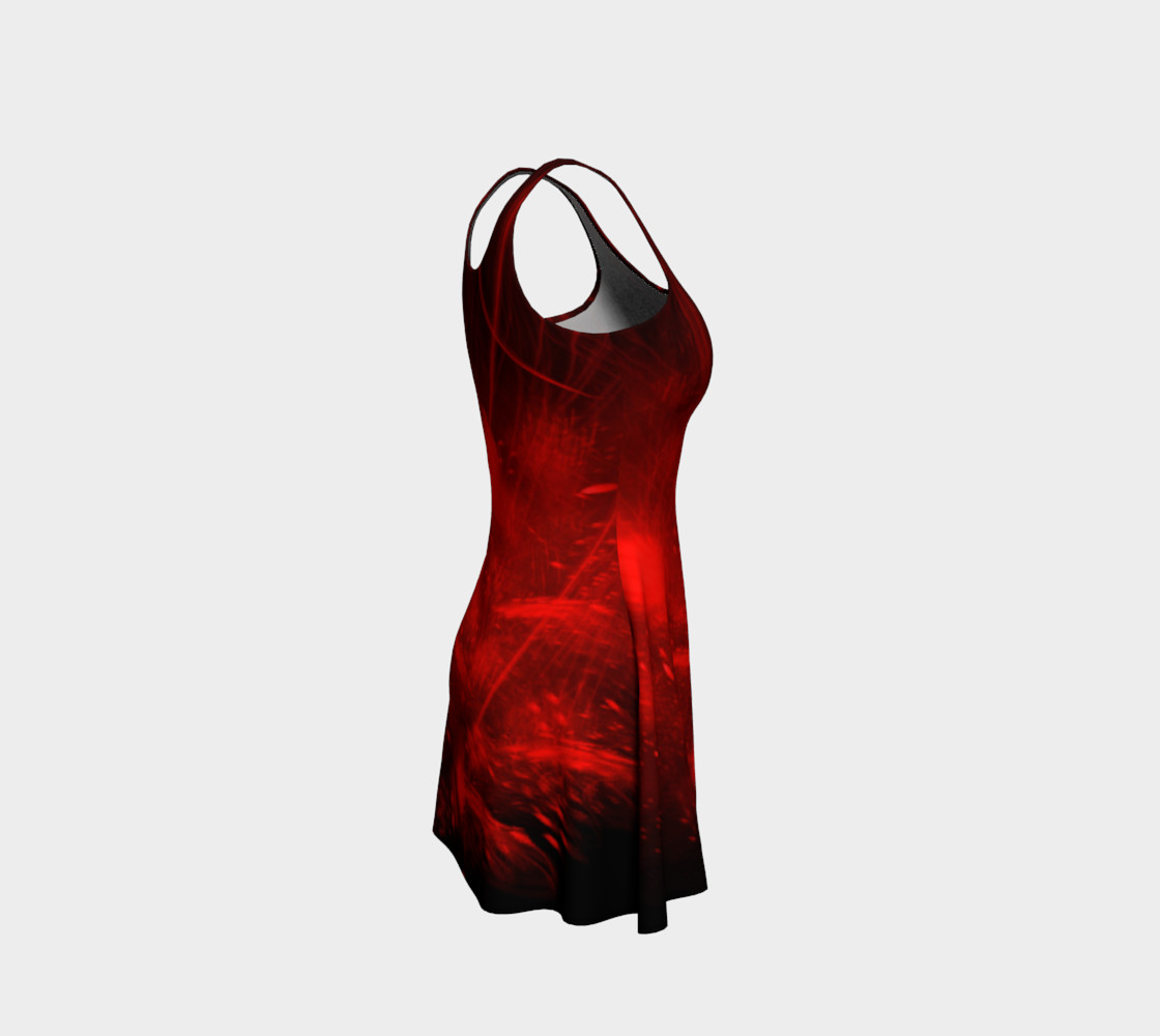 Red burst flare dress preview #4