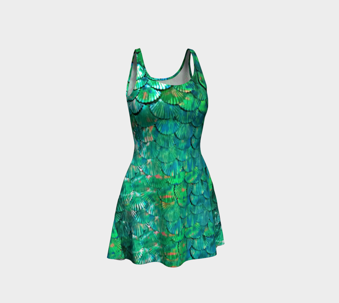Mermaid Large-Scale Green Flare Dress preview #1