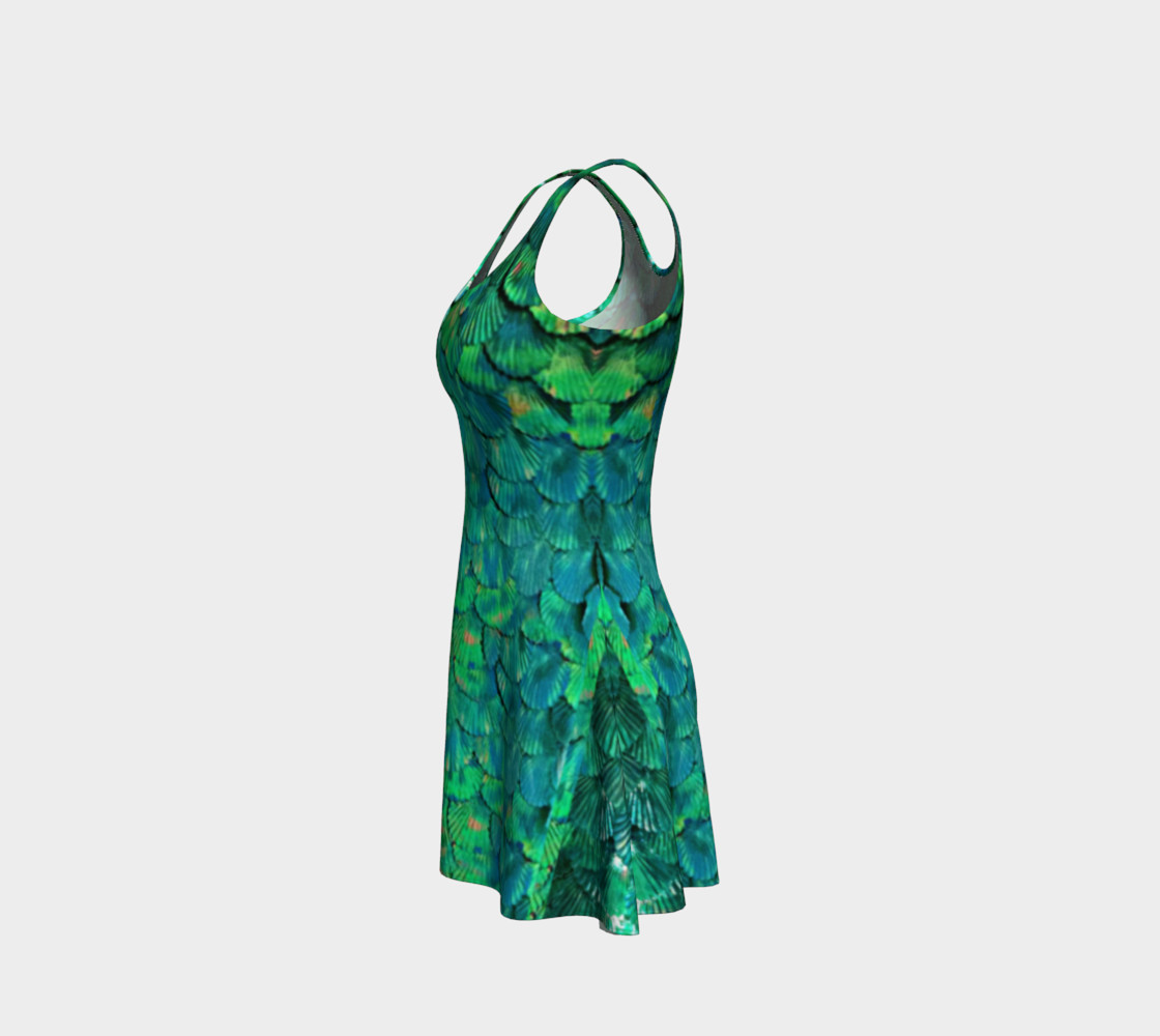 Mermaid Large-Scale Green Flare Dress preview #2