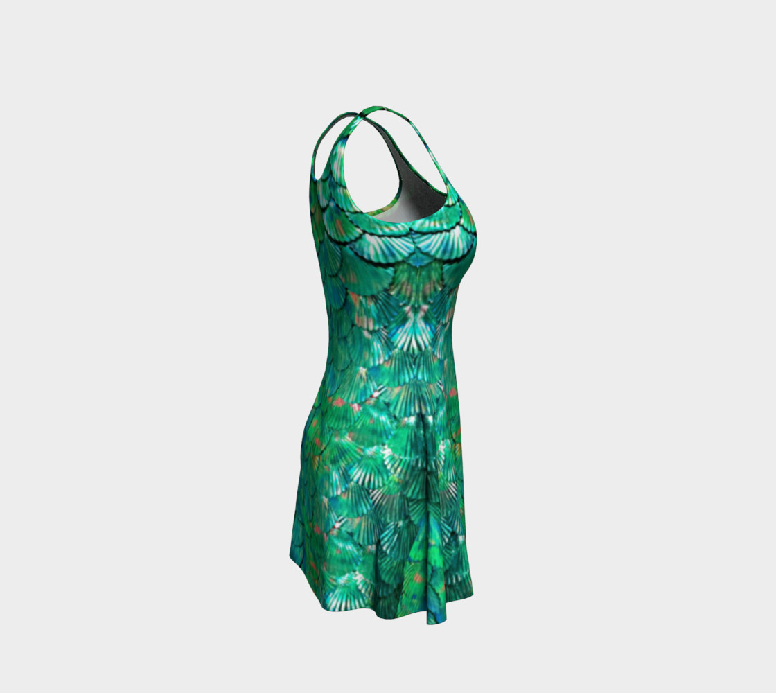 Mermaid Large-Scale Green Flare Dress preview #4