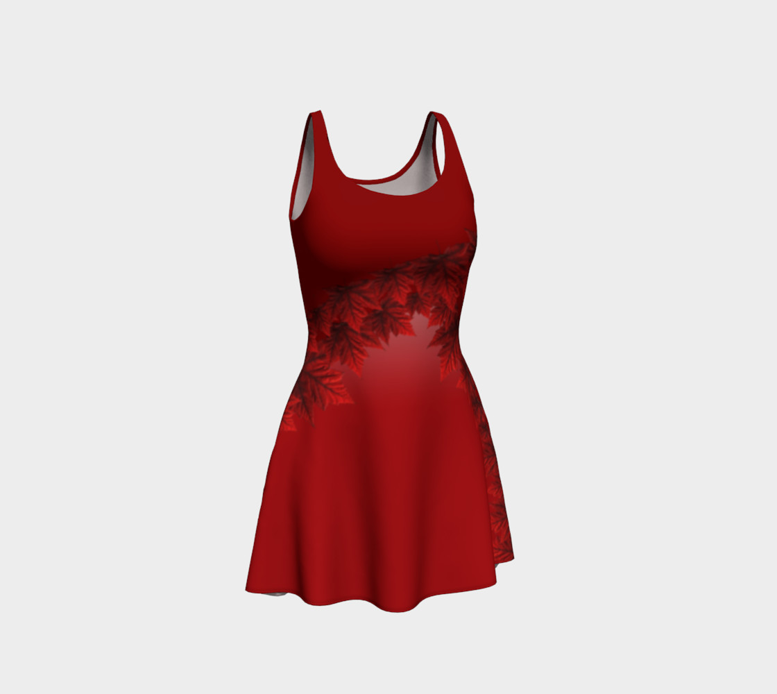 Autumn Leaves Dress Flared Canada Maple Leaf Dresses preview #1