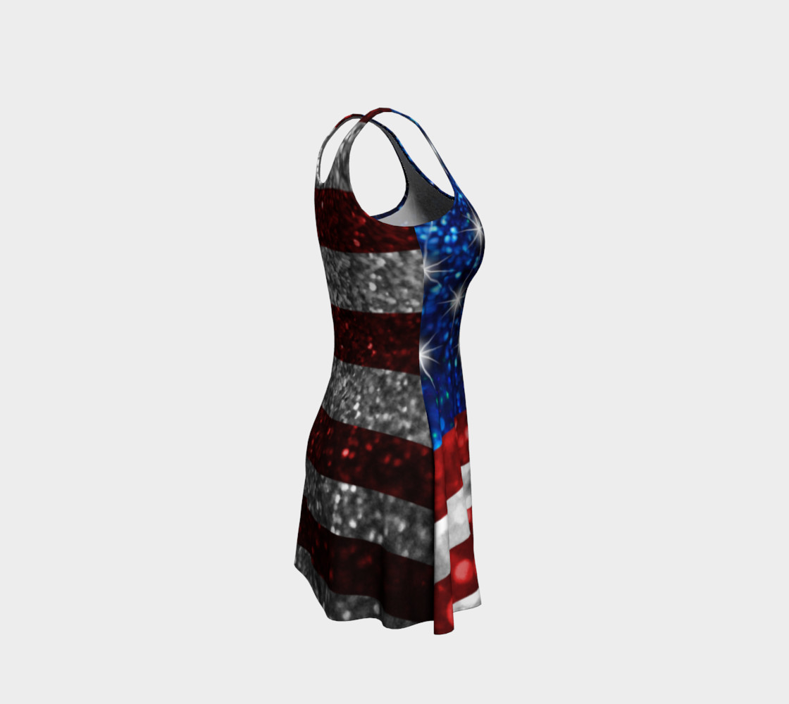 American Flag in Glitter Flare Dress preview #4