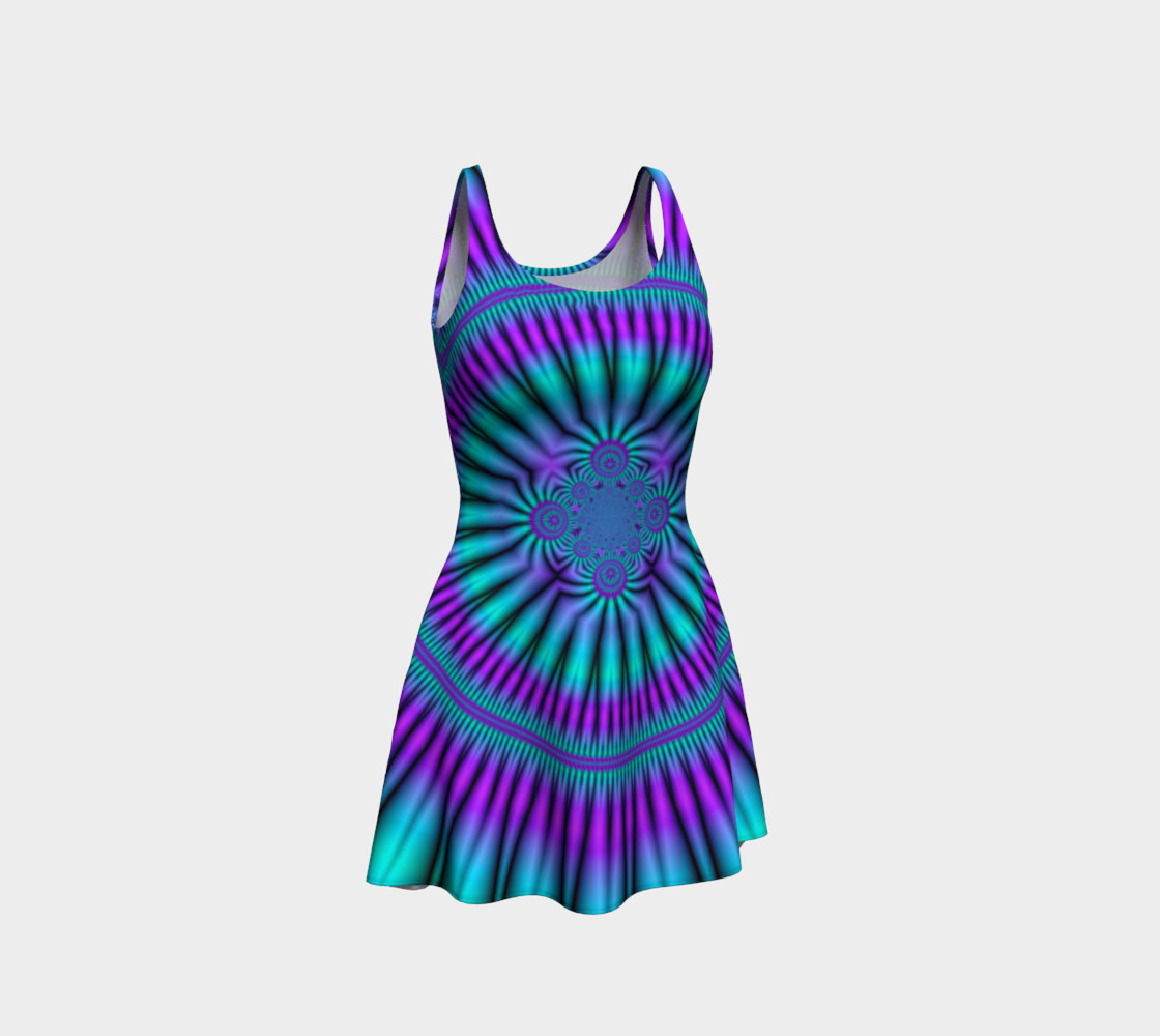 Purple and Teal Vortex Dress 3D preview