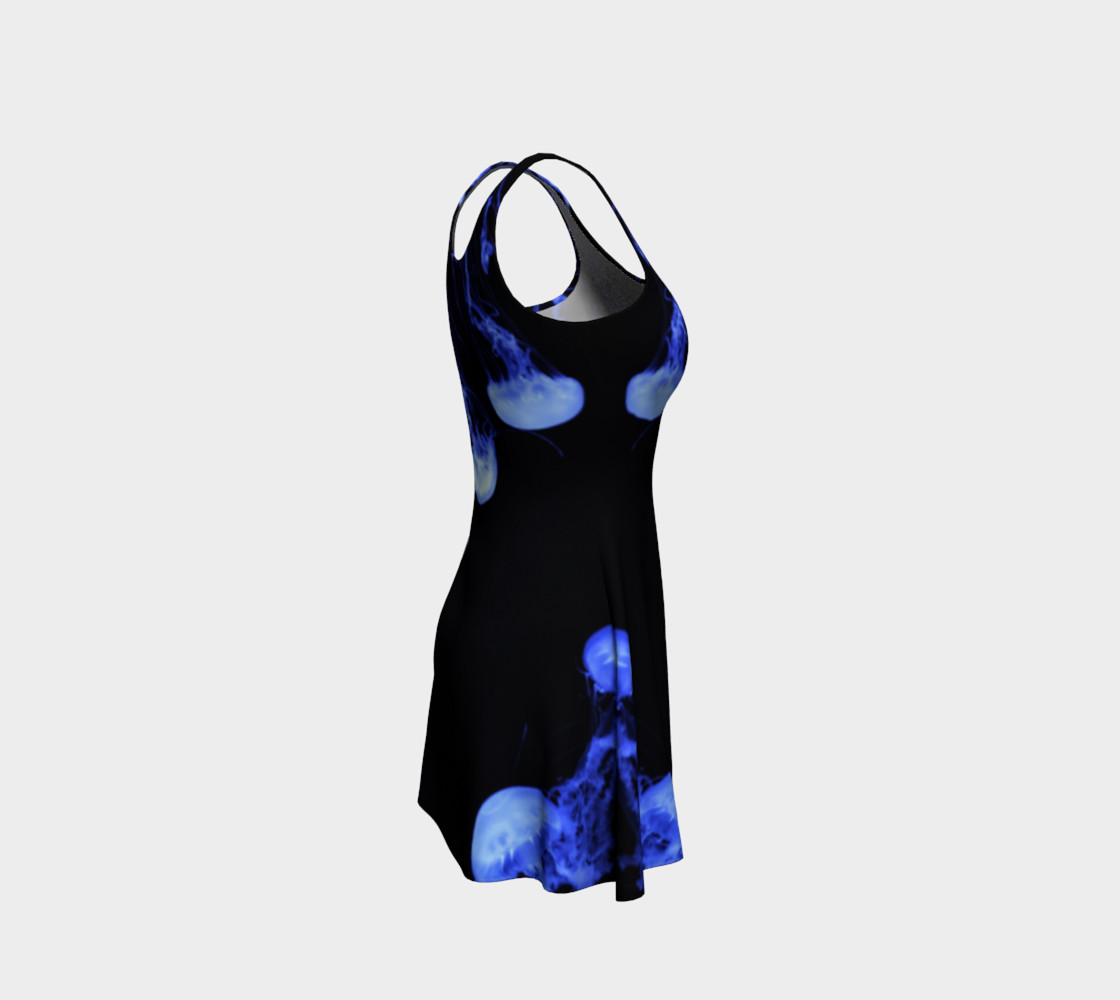 Black Light Dark Jellyfish Accent Flare Dress preview #4