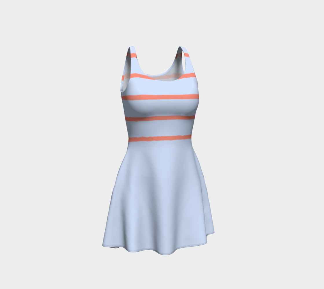 Light Blue and Coral Stripes Miniature #2