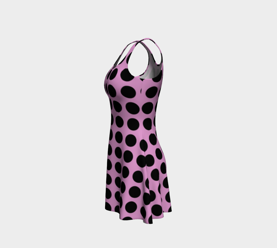PINK with BLACK dots Flare Dress thumbnail #3