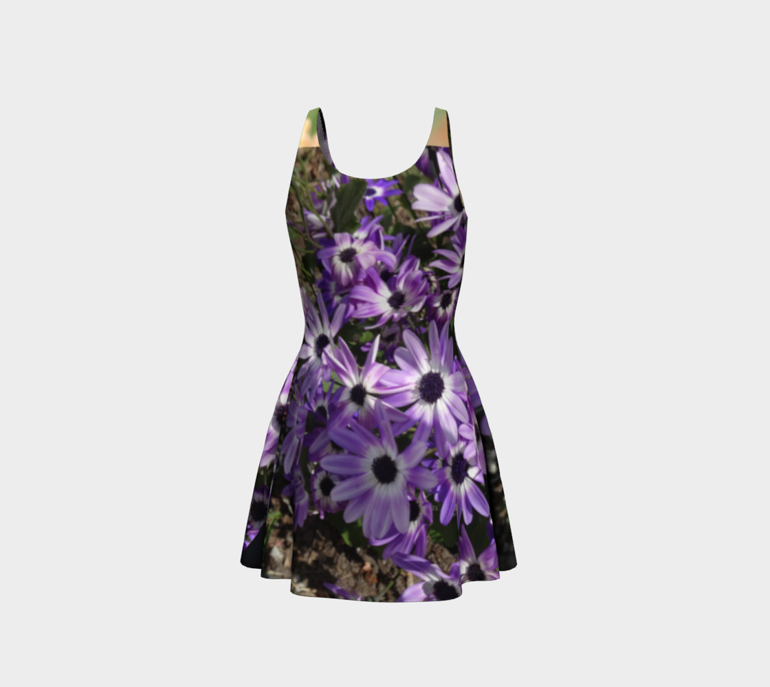Purple Flowere Flare Dress preview #3