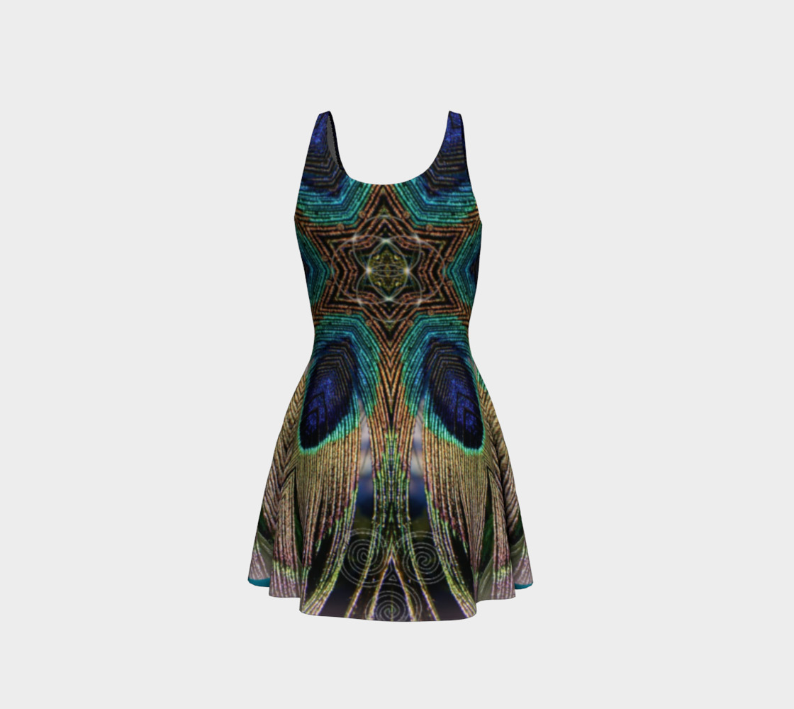 Peacock Power Flare Dress 2 preview #3
