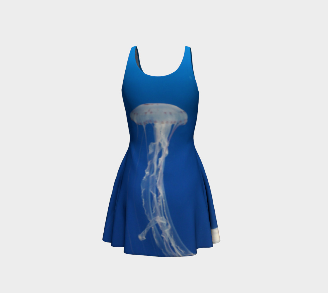 Light Blue Jellyfish Accent Flared Dress preview #3