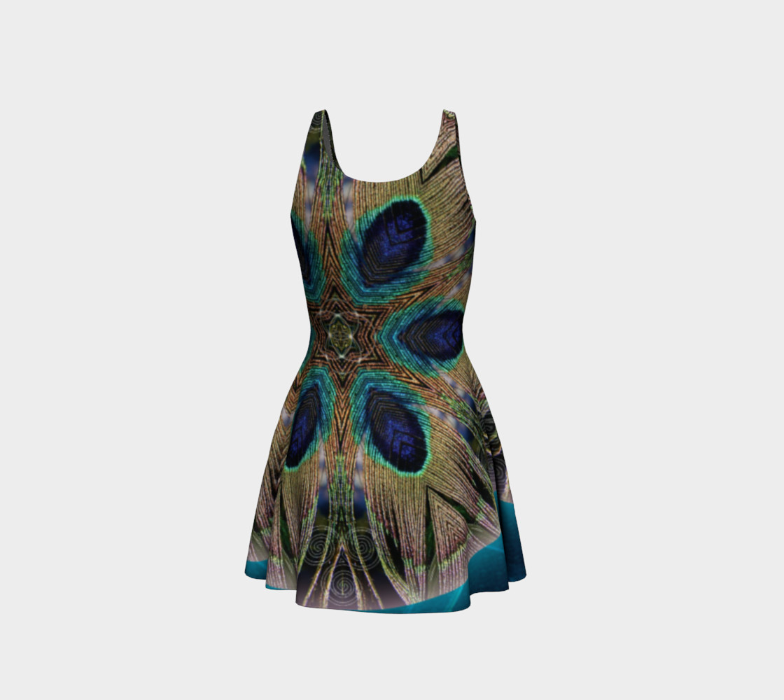 Peacock Power Flare Dress  3 preview #3