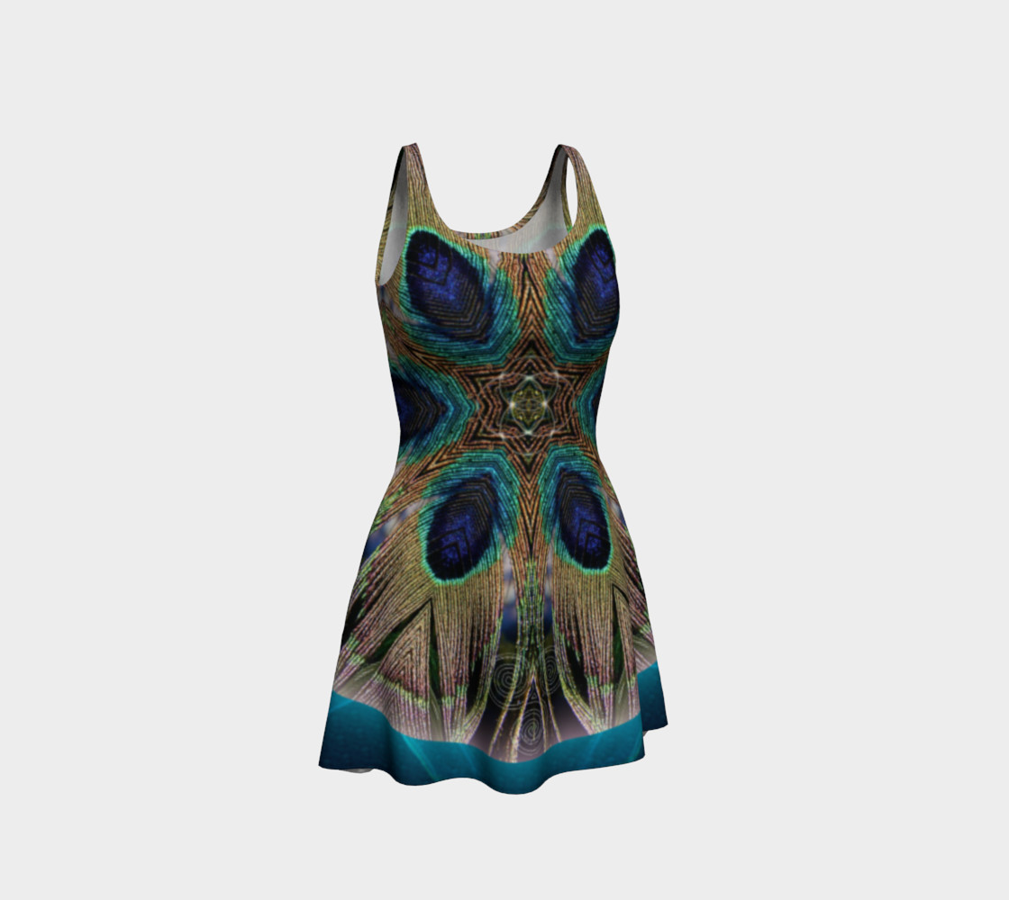 Peacock Power Flare Dress preview #1