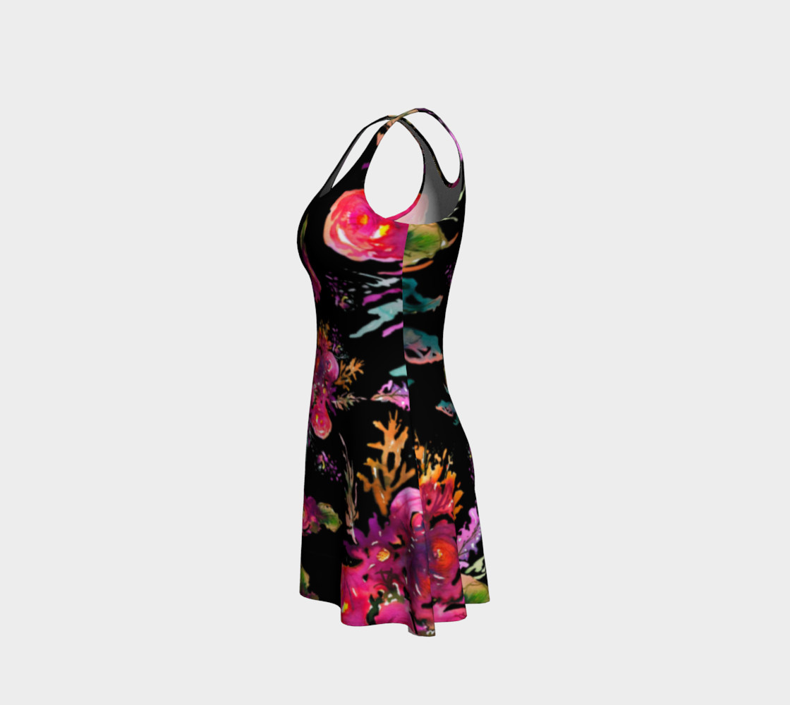 Robe évasée Happy Roses on Black preview #2