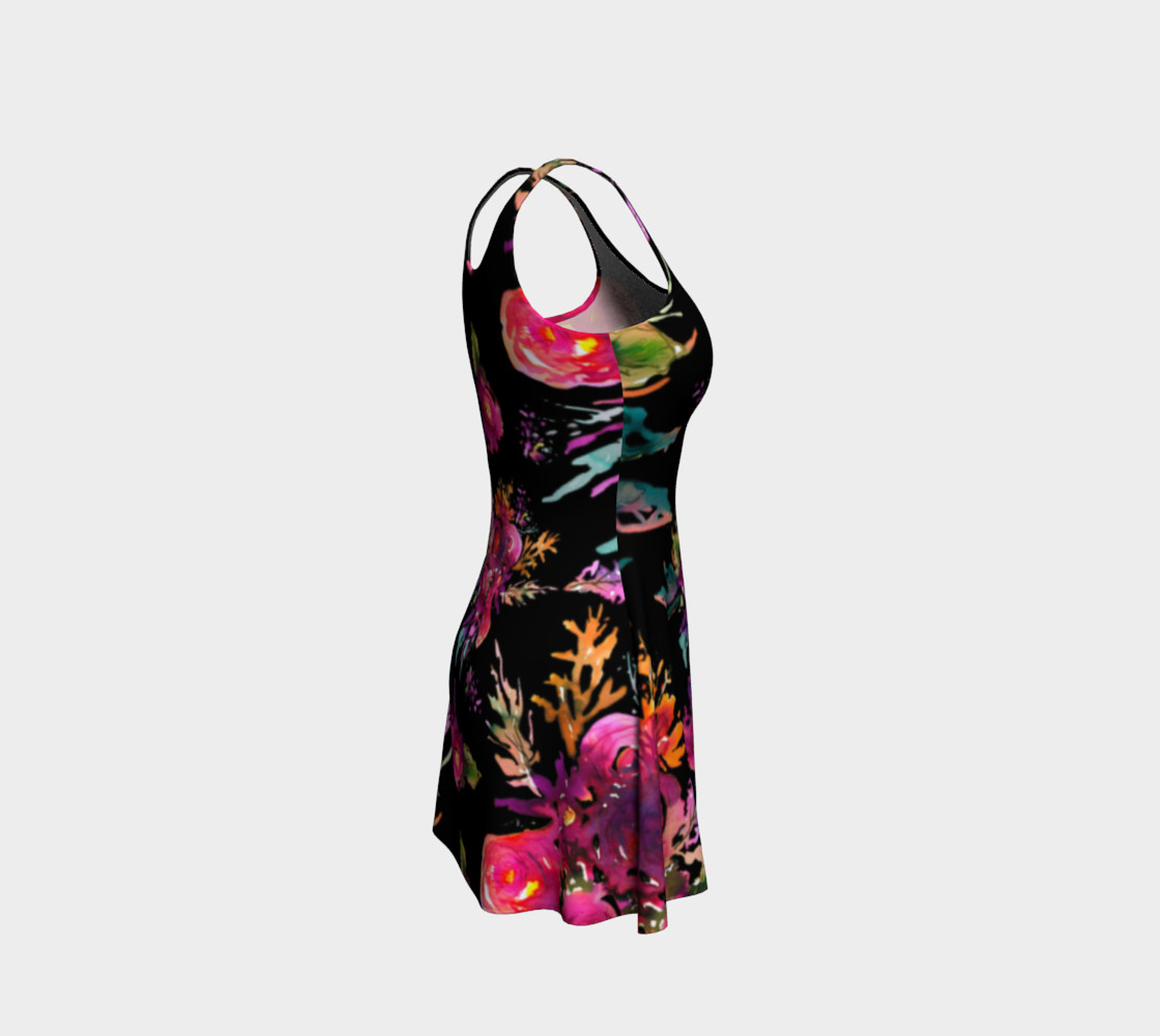 Robe évasée Happy Roses on Black preview #4