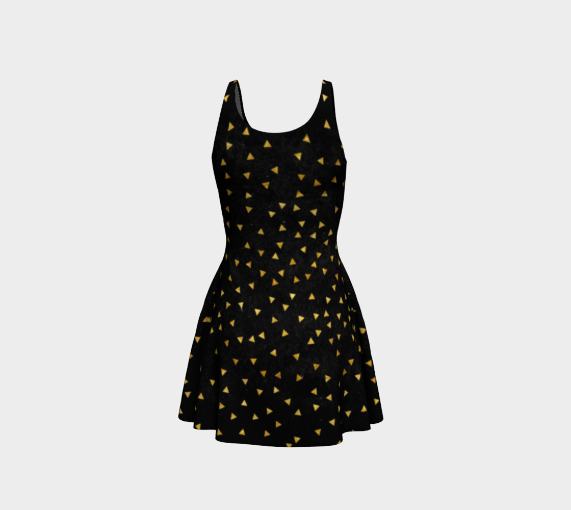 Black and Gold Flare Dress preview #3