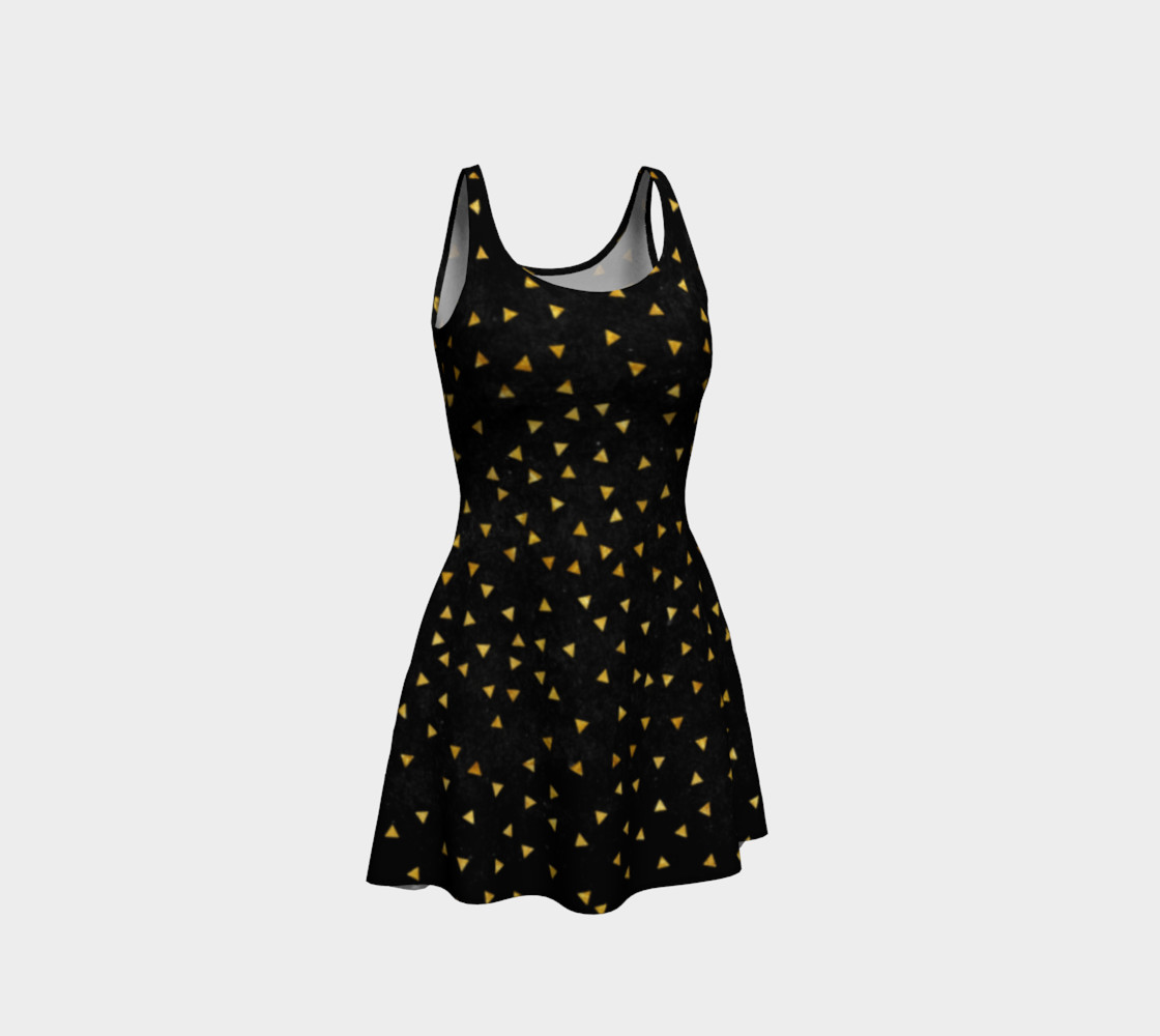 Black and Gold Flare Dress preview #1
