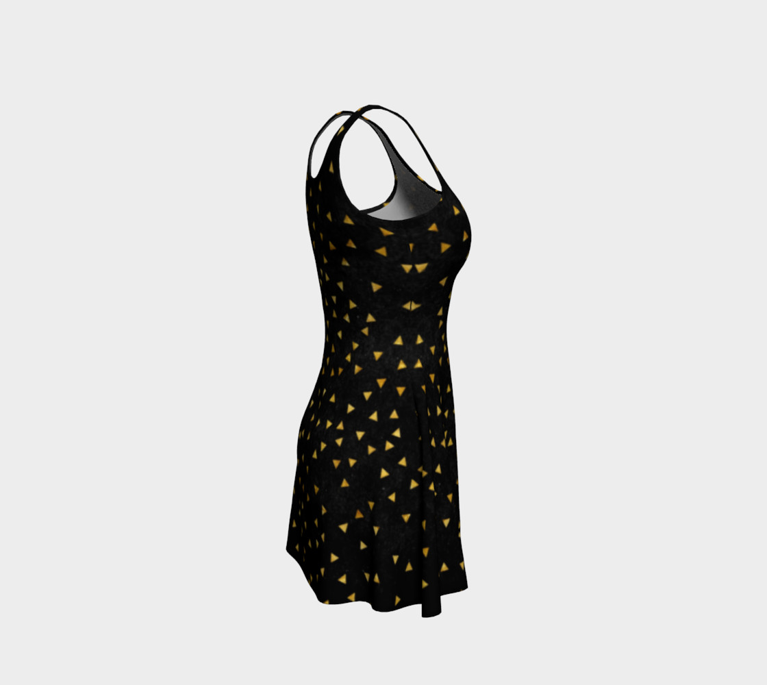 Black and Gold Flare Dress preview #4