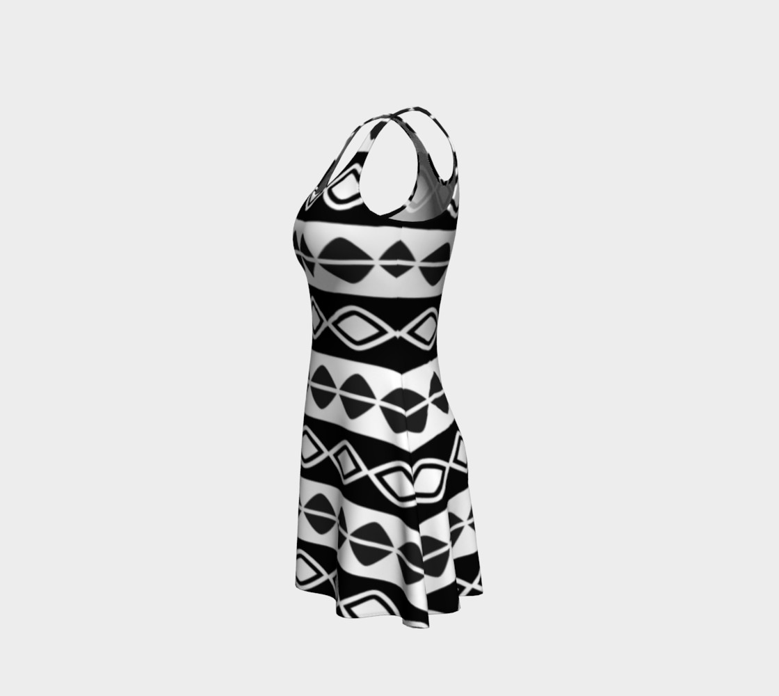 Black and White Tribal Print Flare Dress preview #2