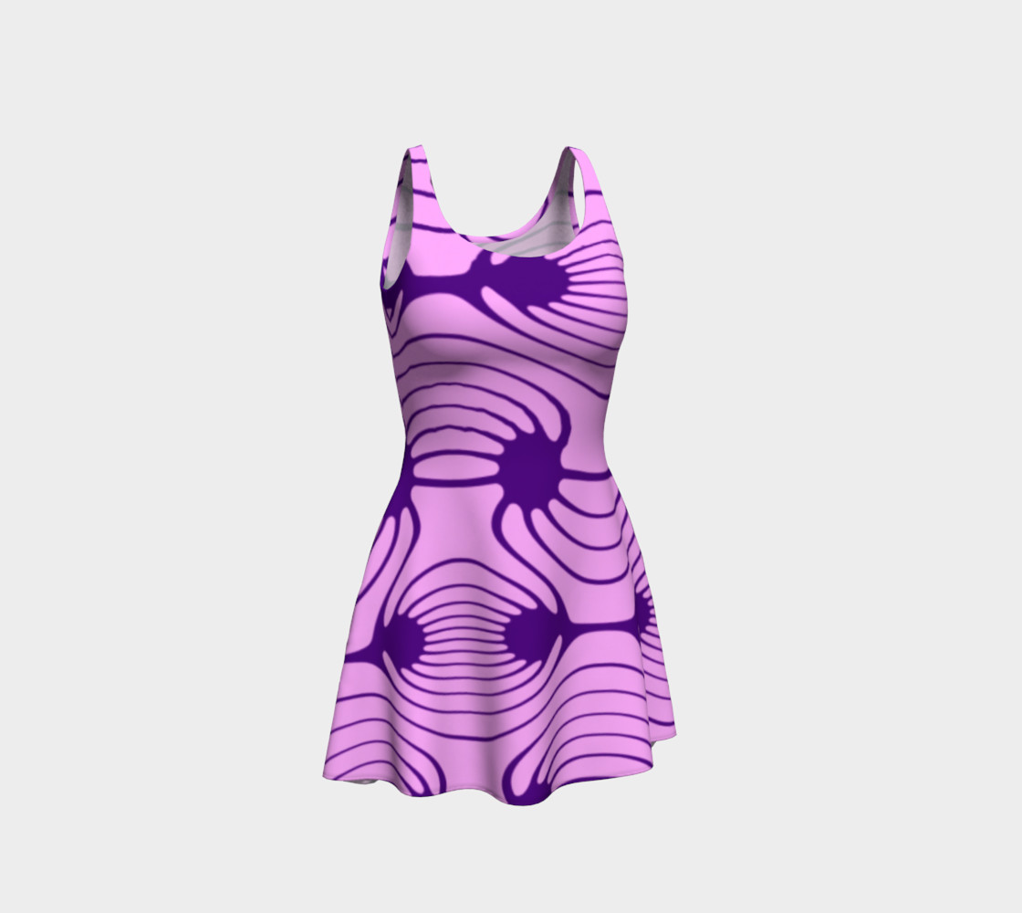 Purple and Lilac African Print Flare Dress preview #1