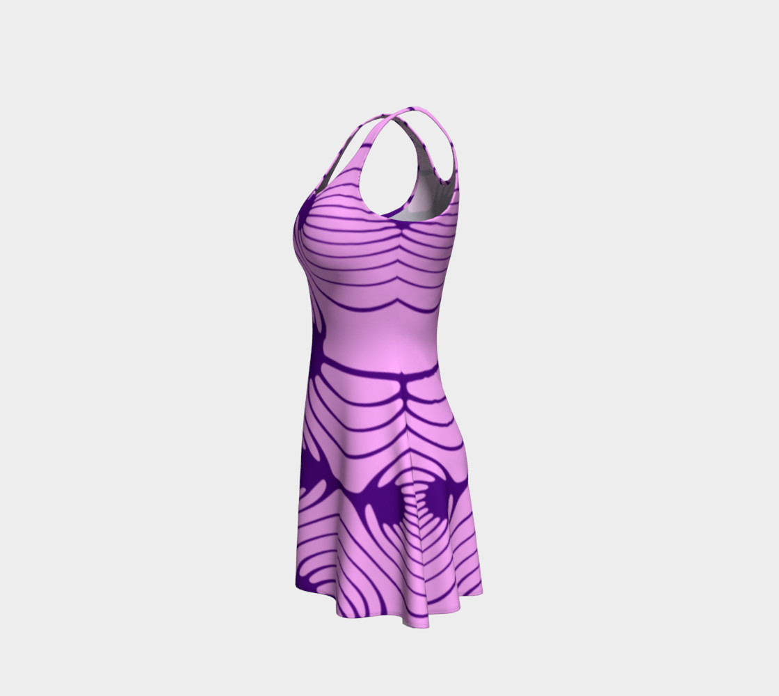 Purple and Lilac African Print Flare Dress preview #2