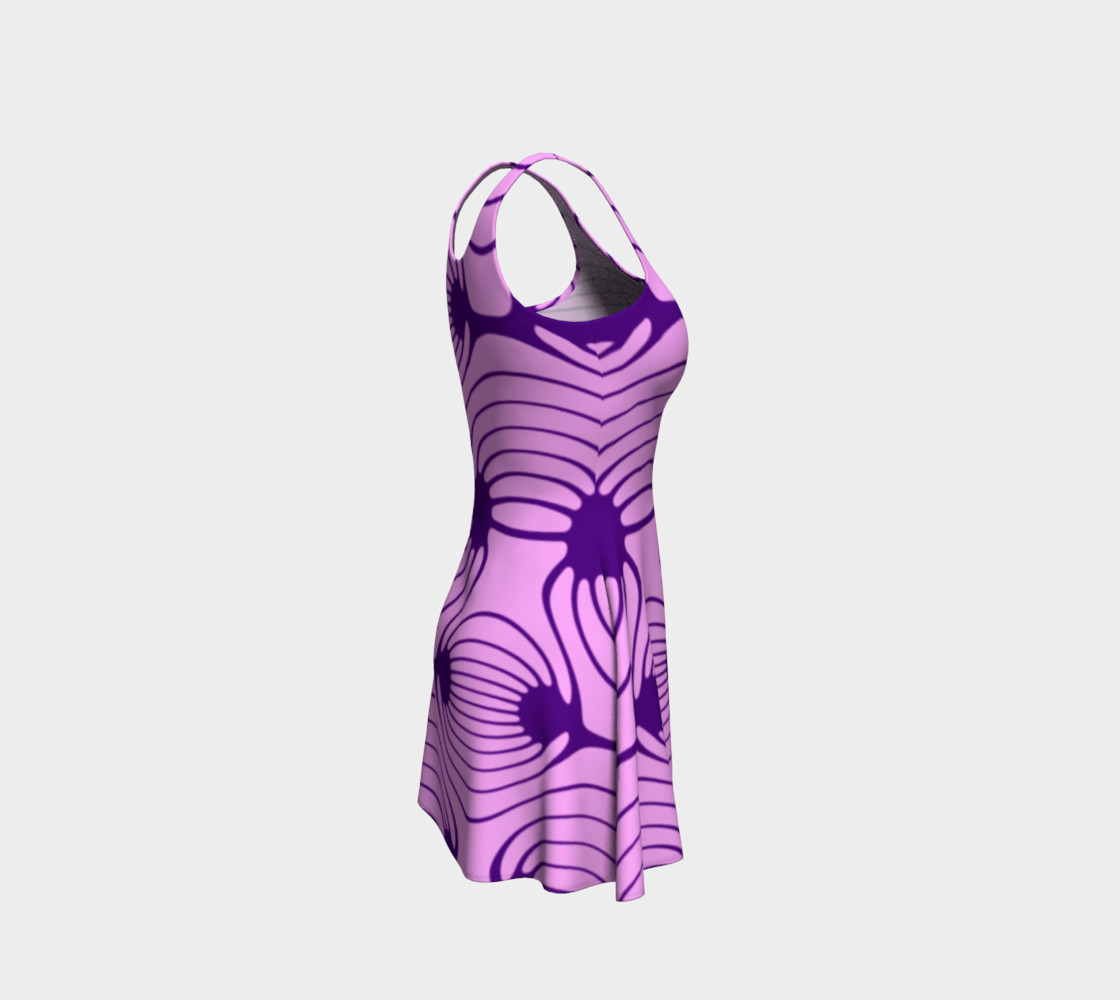 Purple and Lilac African Print Flare Dress preview #4