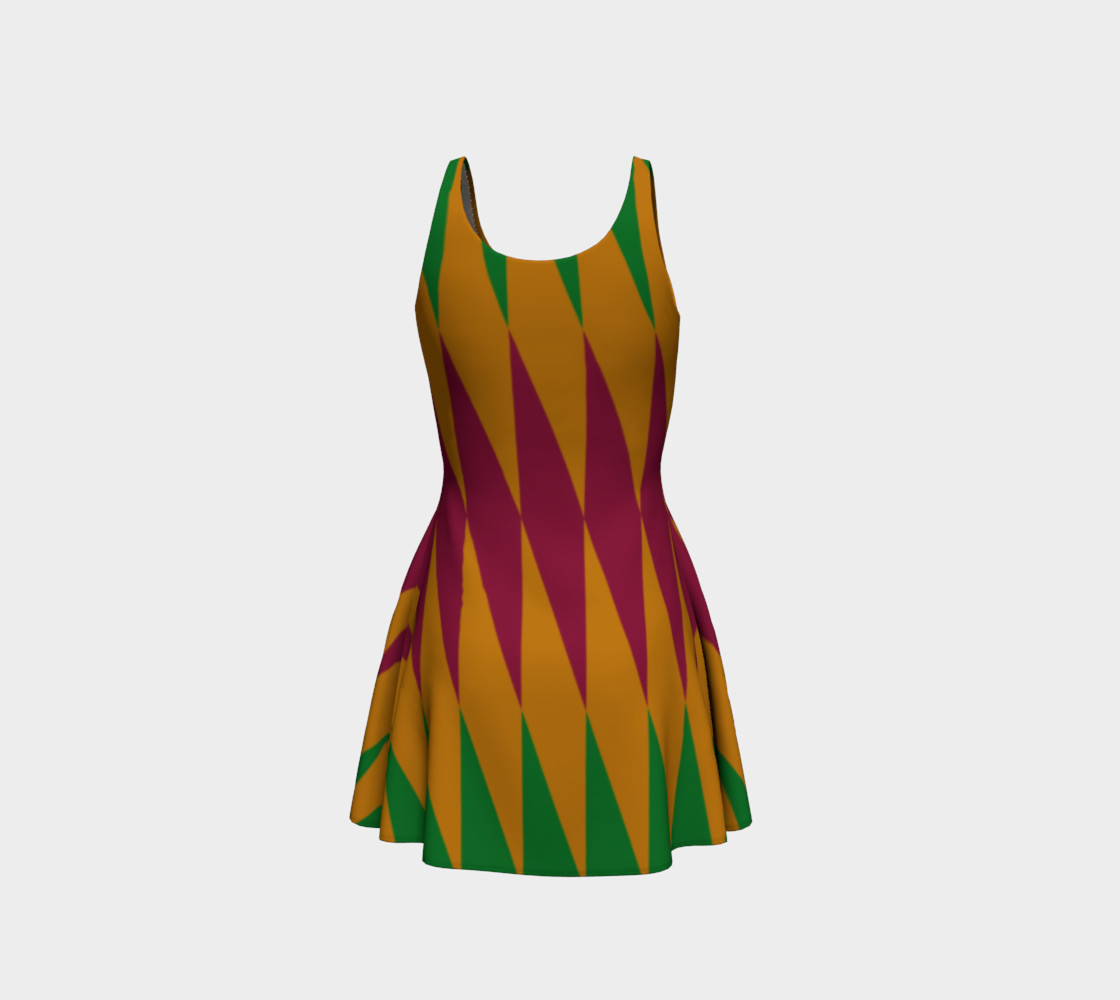 Geometric African Print Flare Dress preview #3