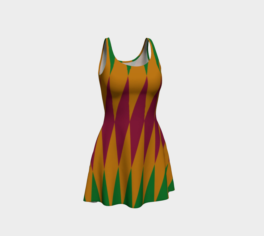 Geometric African Print Flare Dress preview #1