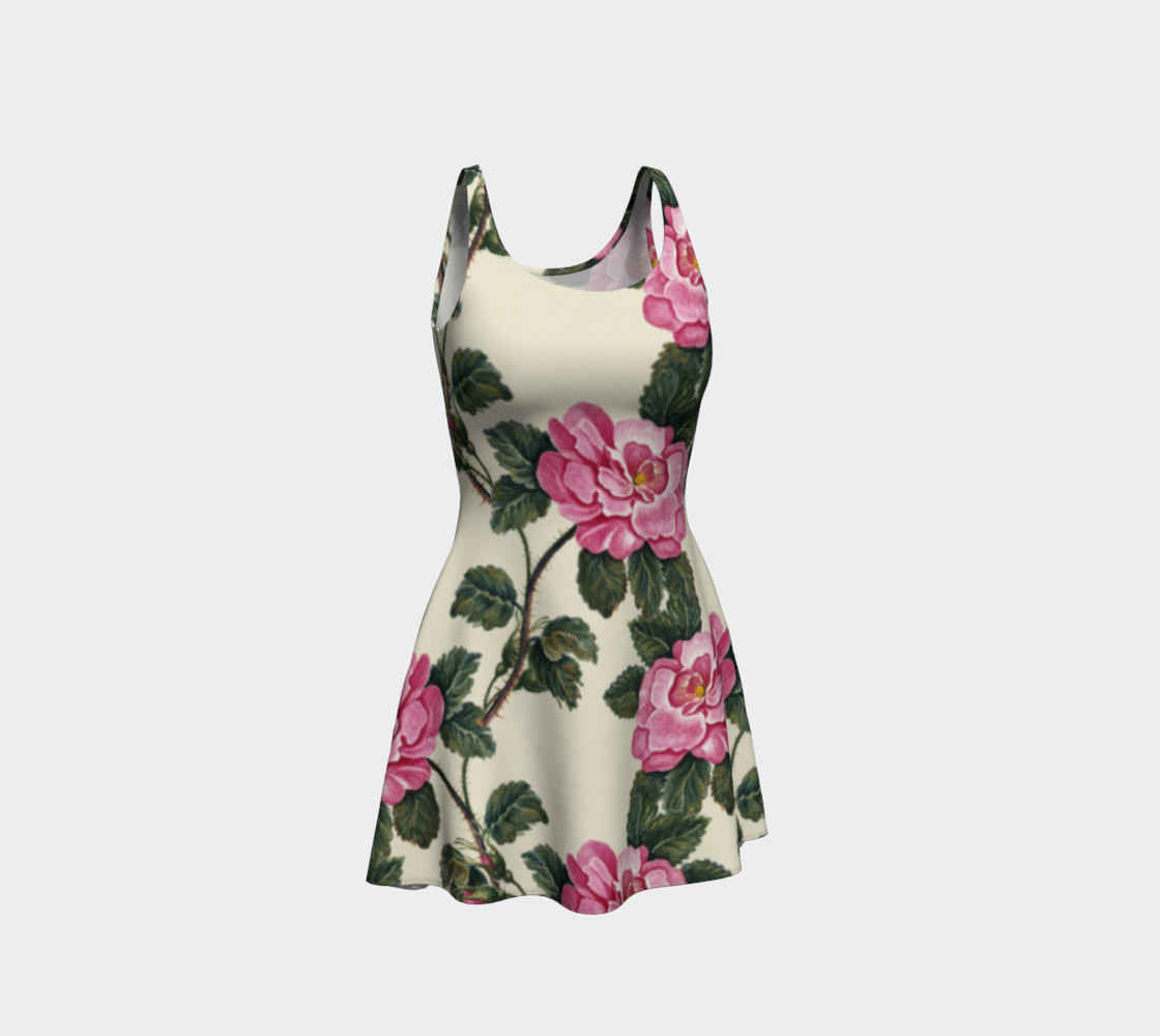 Pink Floral Pattern Flare Dress preview #1
