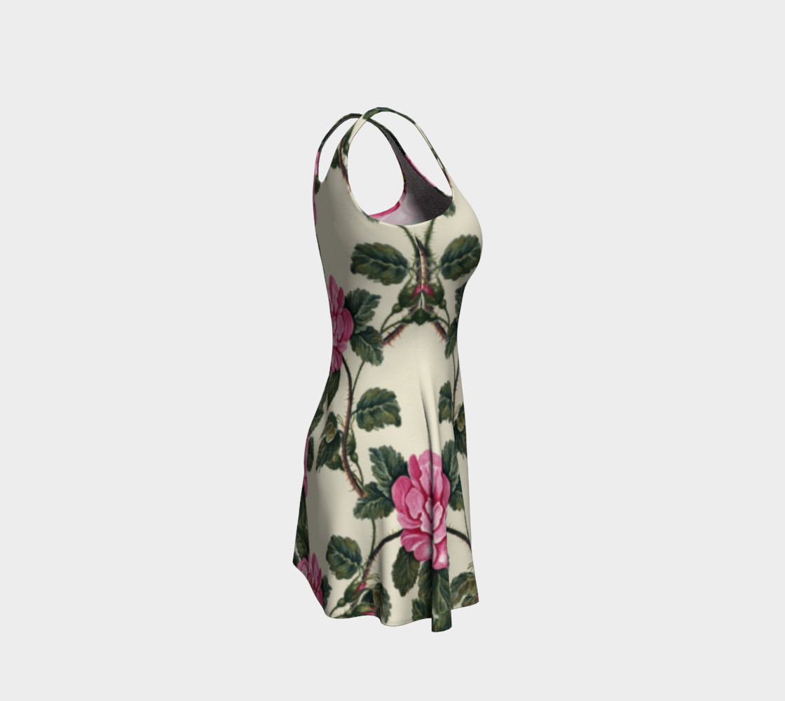 Pink Floral Pattern Flare Dress preview #4