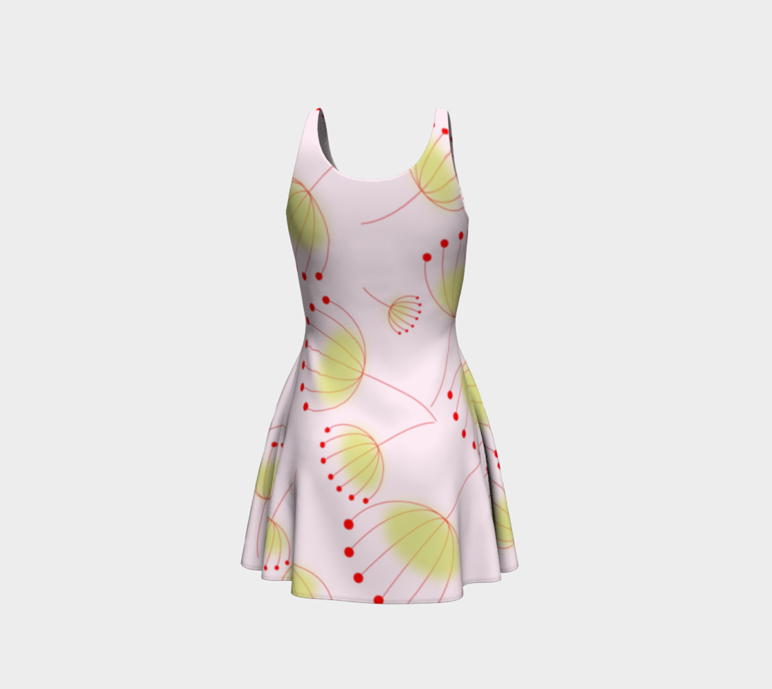 Dandelion Flower Pattern Flare Dress preview #3