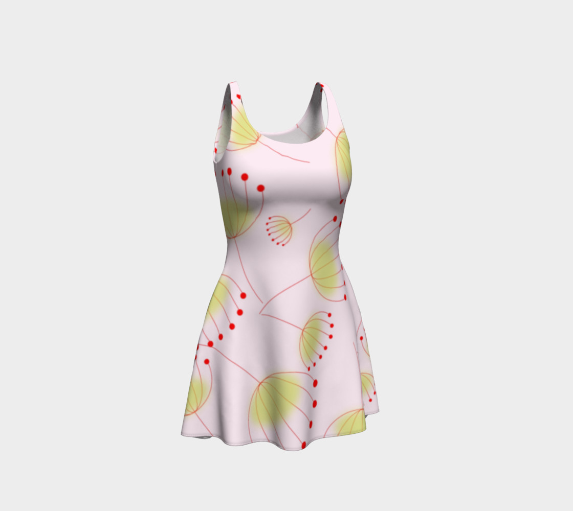 Dandelion Flower Pattern Flare Dress preview #1