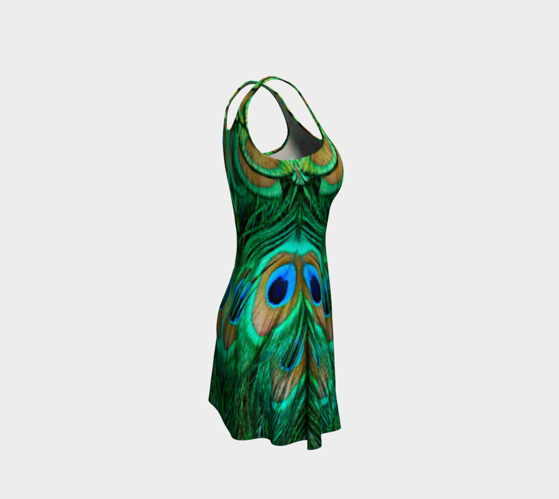 Peacock Feather Reflection Flare Dress preview #4