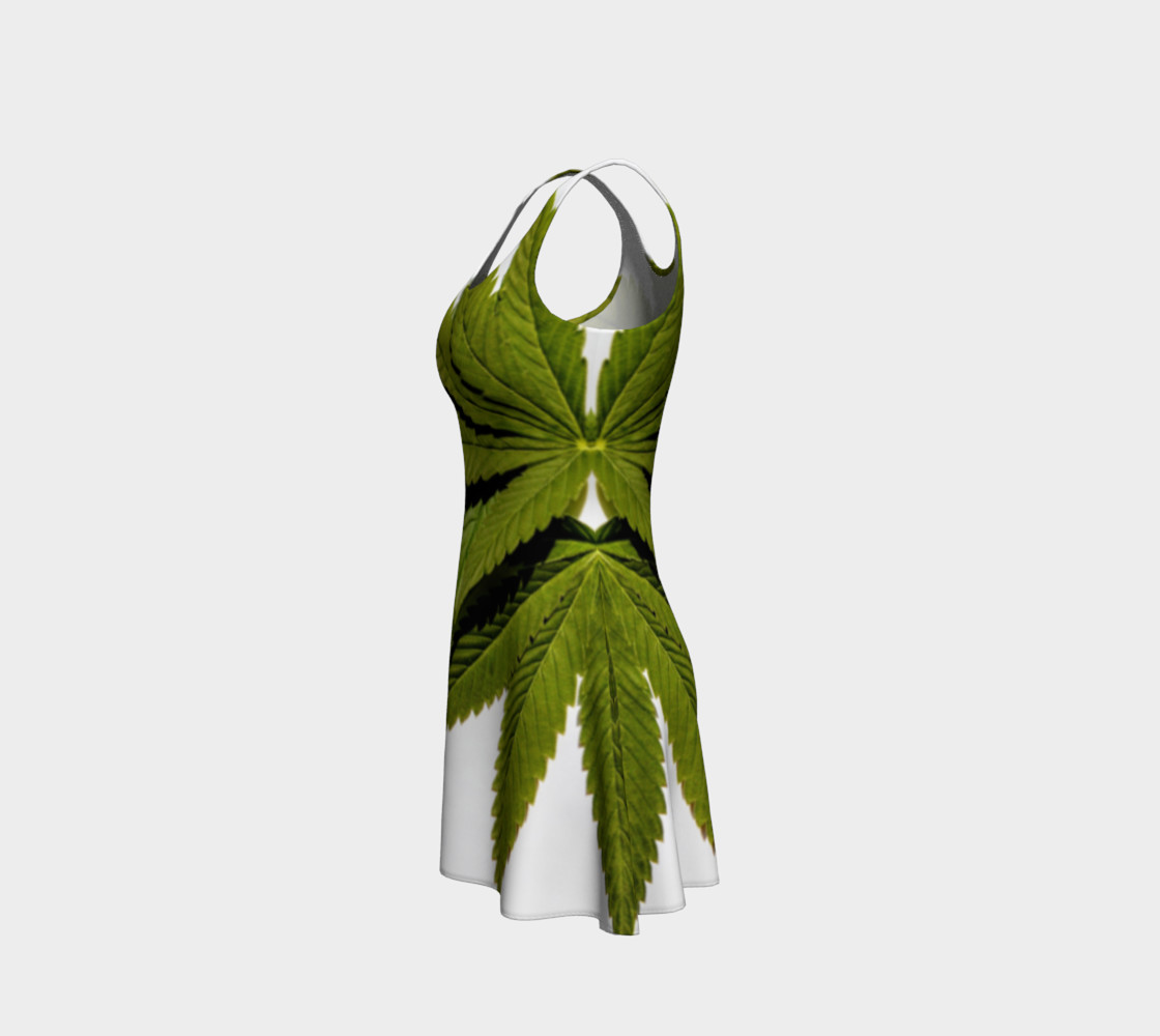 Marijuana Leaves Olive and Black on White thumbnail #3