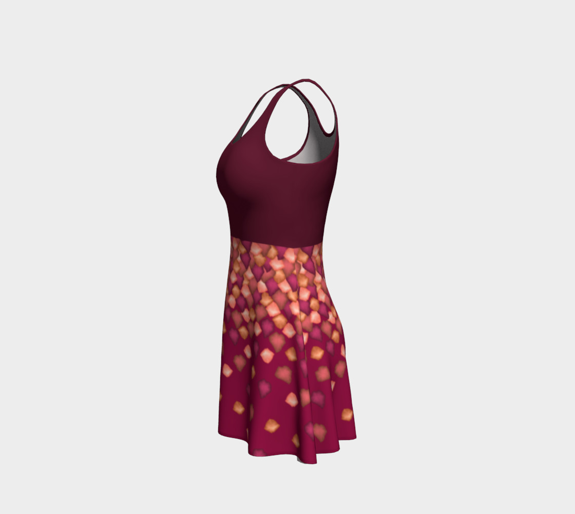 Falling Leaves Flare Dress with Burgundy Top preview #2